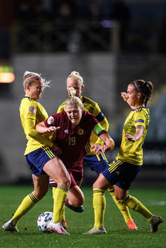 Hanna Glas, Caroline Seger and Julia Roddar of Sweden
