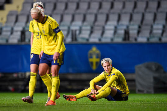 Lina Hurtig of Sweden in pain