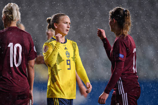 Filippa Curmark of Sweden celebrates