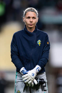 Goalkeeper Jennifer Falk of Sweden at lineup