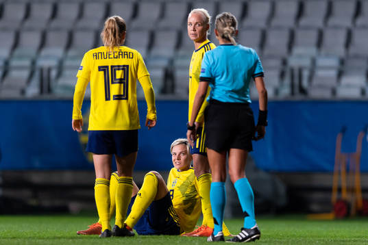 Lina Hurtig and Caroline Seger of Sweden