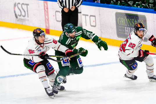 Örebros Robert Leino, Färjestads Martin Johansson och
