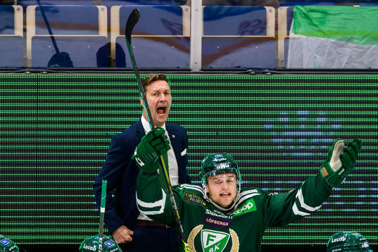 Färjestads huvudtränare Johan Pennerborn och Adam Ginning