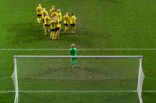 Players of Sweden celebrate