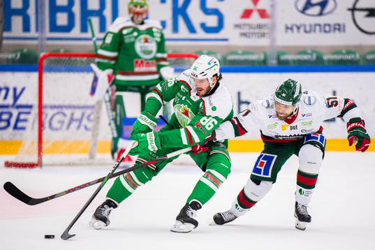 Rögles Eric Gelinas och Frölundas Mats Rosseli Olsen