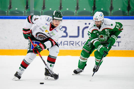Frölundas Mattias Norlinder och Rögles Taylor Matson