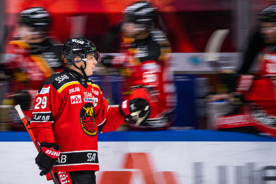 Luleås Erik Gustafsson jublar