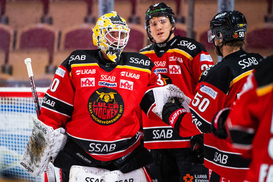 Luleås målvakt David Rautio jublar