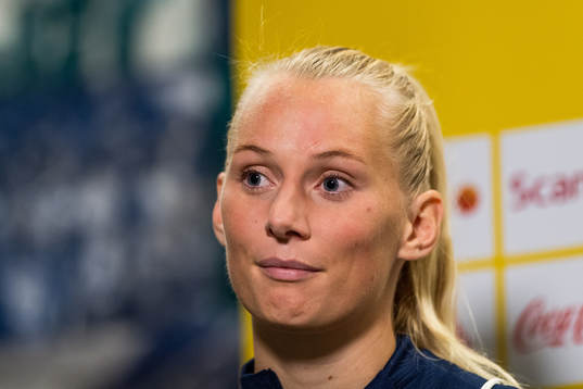Stina Blackstenius is interviewed