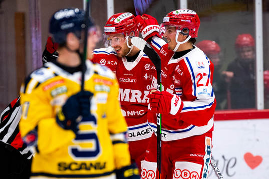 Timrås Jacob Blomqvist och Isac Lundeström jublar