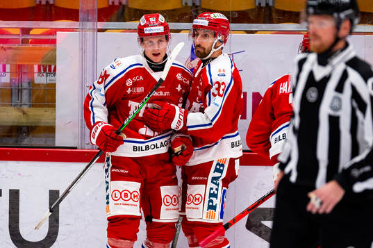 Timrås Jens Lööke och Albin Lundin jublar