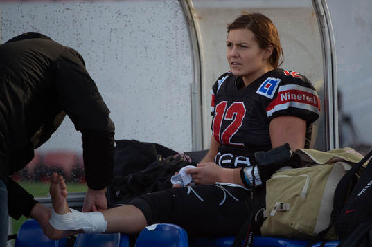Carlstad Crusaders Karin Ullén med skada
