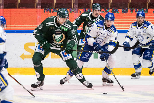 Färjestads Victor Ejdsell och Leksands Nils Åman
