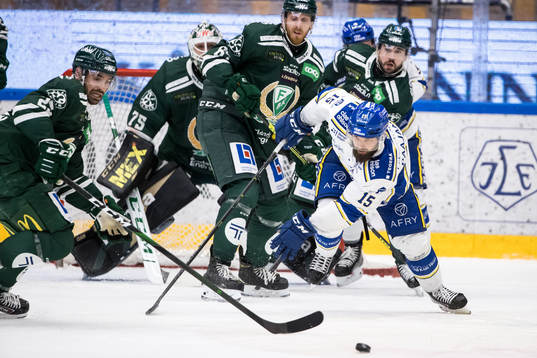 Färjestads Martin Johansson och Leksands Otto Paajanen