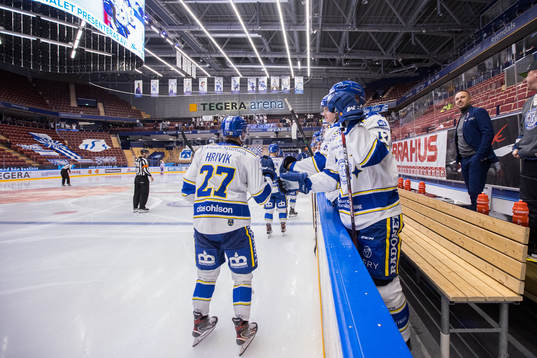Leksands Marek Hrivík jublar