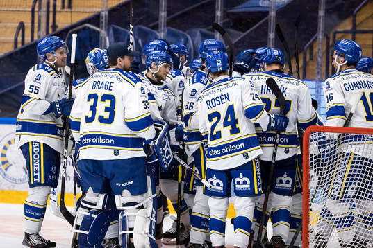 Leksands spelarna jublar