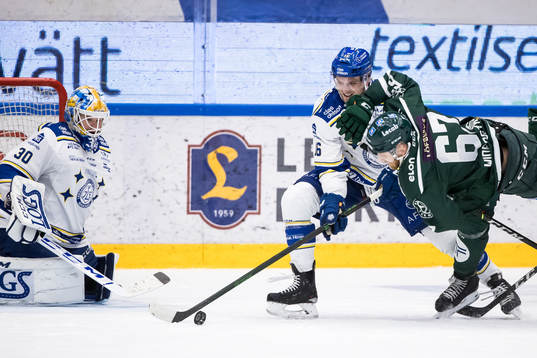 Leksands målvakt Janne Juvonen och Leksands Daniel