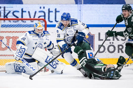 Leksands målvakt Janne Juvonen och Leksands Daniel