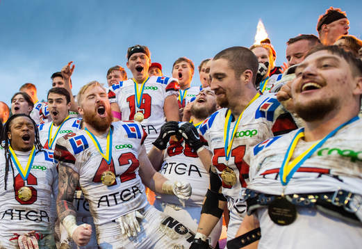 Carlstad Crusaders Darius Lewis, Mattias Eriksson, Adam