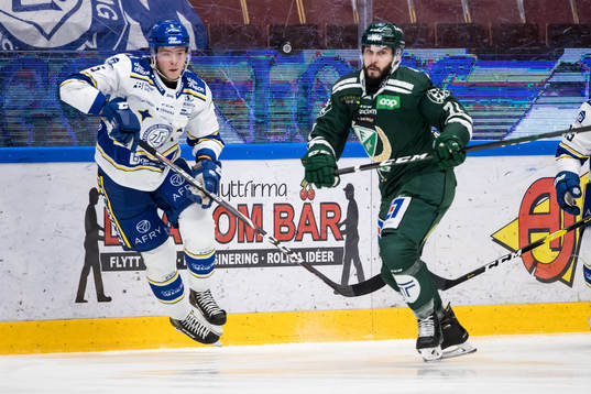 Leksands Calle Själin och Färjestads Jesse Virtanen