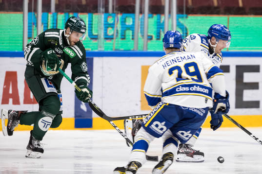 Färjestads Linus Arnesson och Leksands Jonas Ahnelöv
