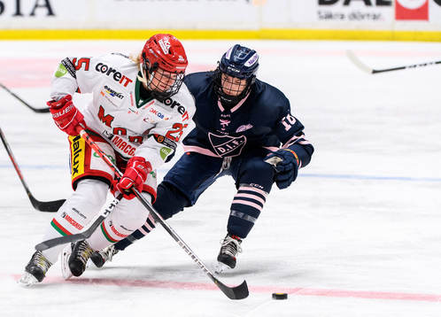 Modos Maja Grundström och Djurgårdens Sarah Bujold