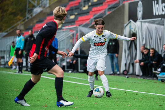 Häckens Tim Berntsson Wikström under fotbollsmatchen i