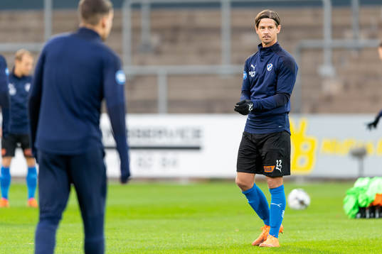 Halmstads Dusan Djuric före fotbollsmatchen i Superettan