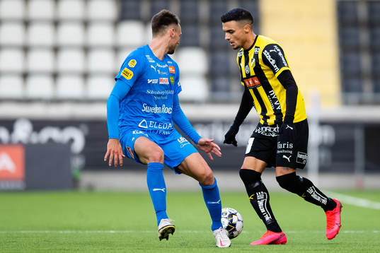 Mjällbys Max Watson och Häckens Ahmed Yasin
