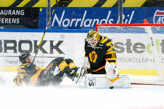 Skellefteås målvakt Gustaf Lindvall och Philip Broberg
