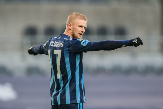 Djurgårdens Kalle Holmberg jublar