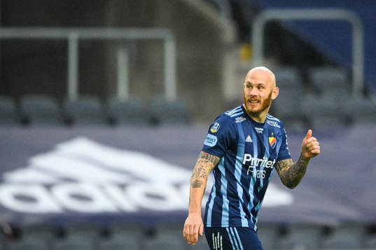 Djurgårdens Magnus Eriksson jublar