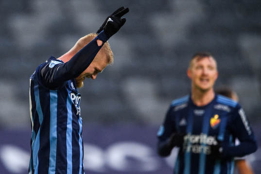 Djurgårdens Kalle Holmberg jublar
