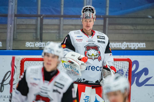 Malmö Redhawks målvakt Lars Volden deppar