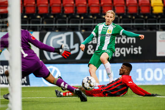 Hammarbys Gustav Ludwigson mot Östersunds Kalpi Wilfried