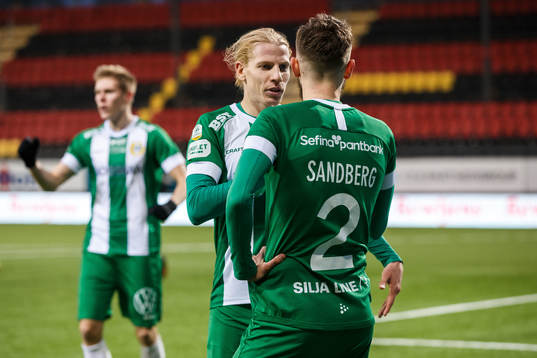 Hammarbys Gustav Ludwigson och Simon Sandberg jublar
