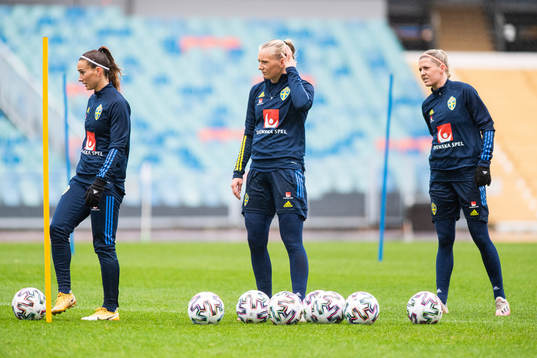 Kosovare Asllani, Stina Blackstenius and Olivia Schough