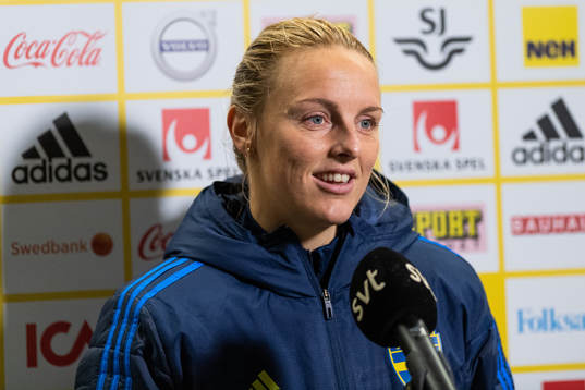 Mimmi Larsson is interviewed