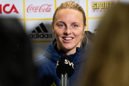 Mimmi Larsson is interviewed
