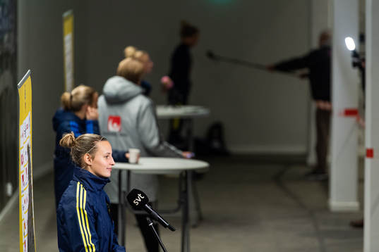 Nathalie Björn is interviewed