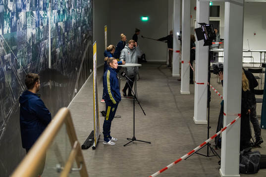 Nathalie Björn is interviewed
