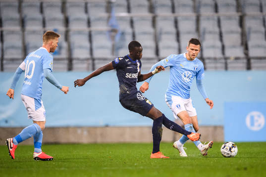 Malmö FFs Anders Christiansen och Arnór Traustason mot