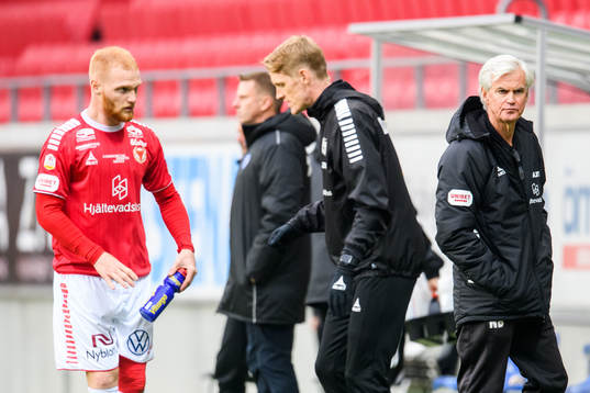 Kalmars Nils Fröling, assisterande tränare Rasmus Elm och