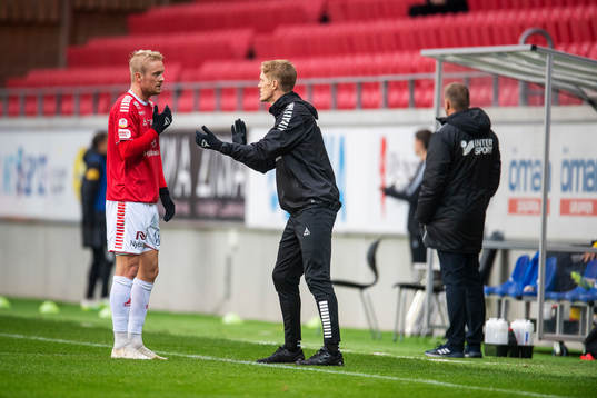 Kalmars Geir André Herrem och assisterande tränare Rasmus
