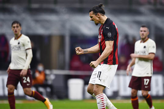 Zlatan Ibrahimovic of Milan celebrates