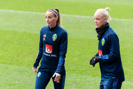 Kosovare Asllani and Caroline Seger