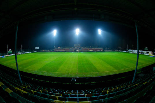 Arena Skarsjövallen innan fotbollsmatchen i Superettan
