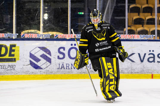 Västerås målvakt Jesper Myrenberg deppar