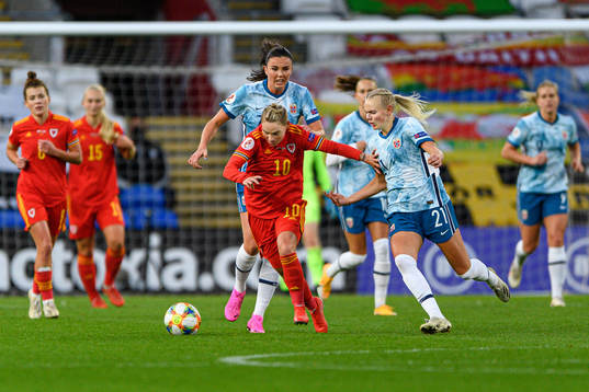 Ingrid Syrstad Engen of Norway, Jess Fishlock of Wales and