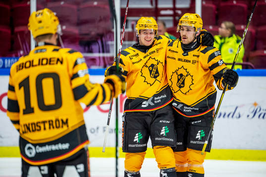 Skellefteås Arvid Lundberg jublar med Joakim Lindström